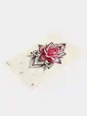 Бордовый татушки, временная тату Цветы/Ловец снов 21*14 см/Переводная тату, цветные, черно-белые