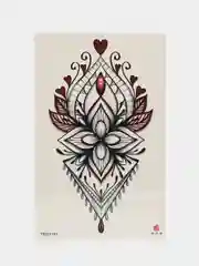 Зеленый татушки, временная тату Цветы/Ловец снов 21*14 см/Переводная тату, цветные, черно-белые