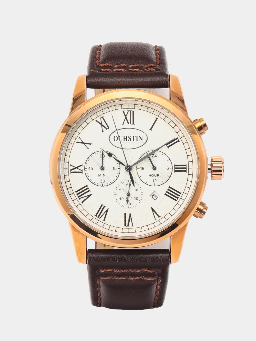 Коричневый мужские наручные часы Ochstin 6067B с хронографом в подарочной упаковке
