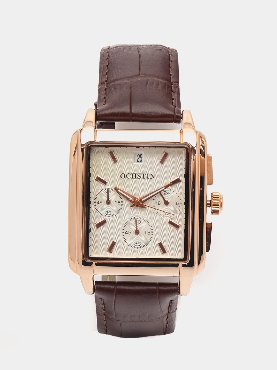 Коричневый мужские наручные часы Ochstin 6063 с хронографом в подарочной упаковке