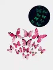 Розовый интерьерные наклейки 3D-бабочки на стену, для декора дома