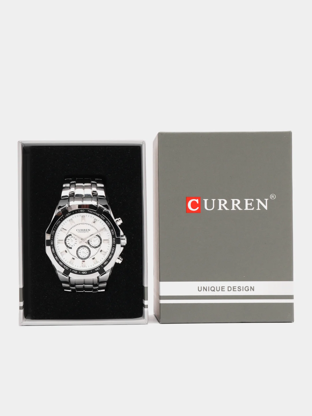 Белый мужские наручные часы Curren 8084 в подарочной упаковке