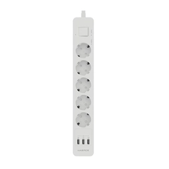 Сетевой фильтр Harper UCH-560, 3 метра, 5 розеток, 3 USB, 4000 Вт
