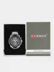Черный мужские наручные часы Curren 8025 в подарочной упаковке