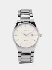 Серебряный мужские наручные часы Curren 8106м  календарём в подарочной упаковке