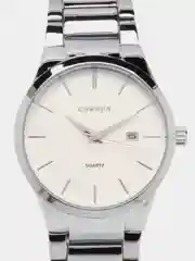 Серебряный мужские наручные часы Curren 8106м  календарём в подарочной упаковке