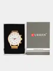 Золотой мужские наручные часы Curren 8227 с хронографом в подарочной упаковке