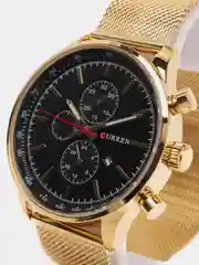 Горчичный мужские наручные часы Curren 8227 с хронографом в подарочной упаковке