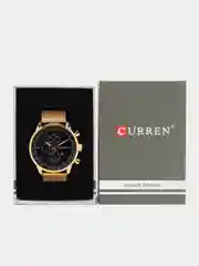 Горчичный мужские наручные часы Curren 8227 с хронографом в подарочной упаковке