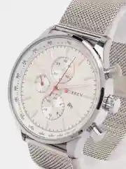 Серебряный мужские наручные часы Curren 8227 с хронографом в подарочной упаковке