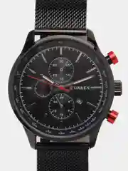 Черный мужские наручные часы Curren 8227 с хронографом в подарочной упаковке
