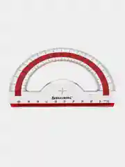 Транспортир школьный для черчения, геометрии 10 см Brauberg, 180 градусов, пластик 210760