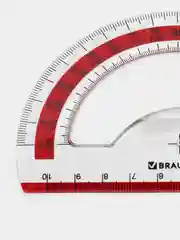 Транспортир школьный для черчения, геометрии 10 см Brauberg, 180 градусов, пластик 210760