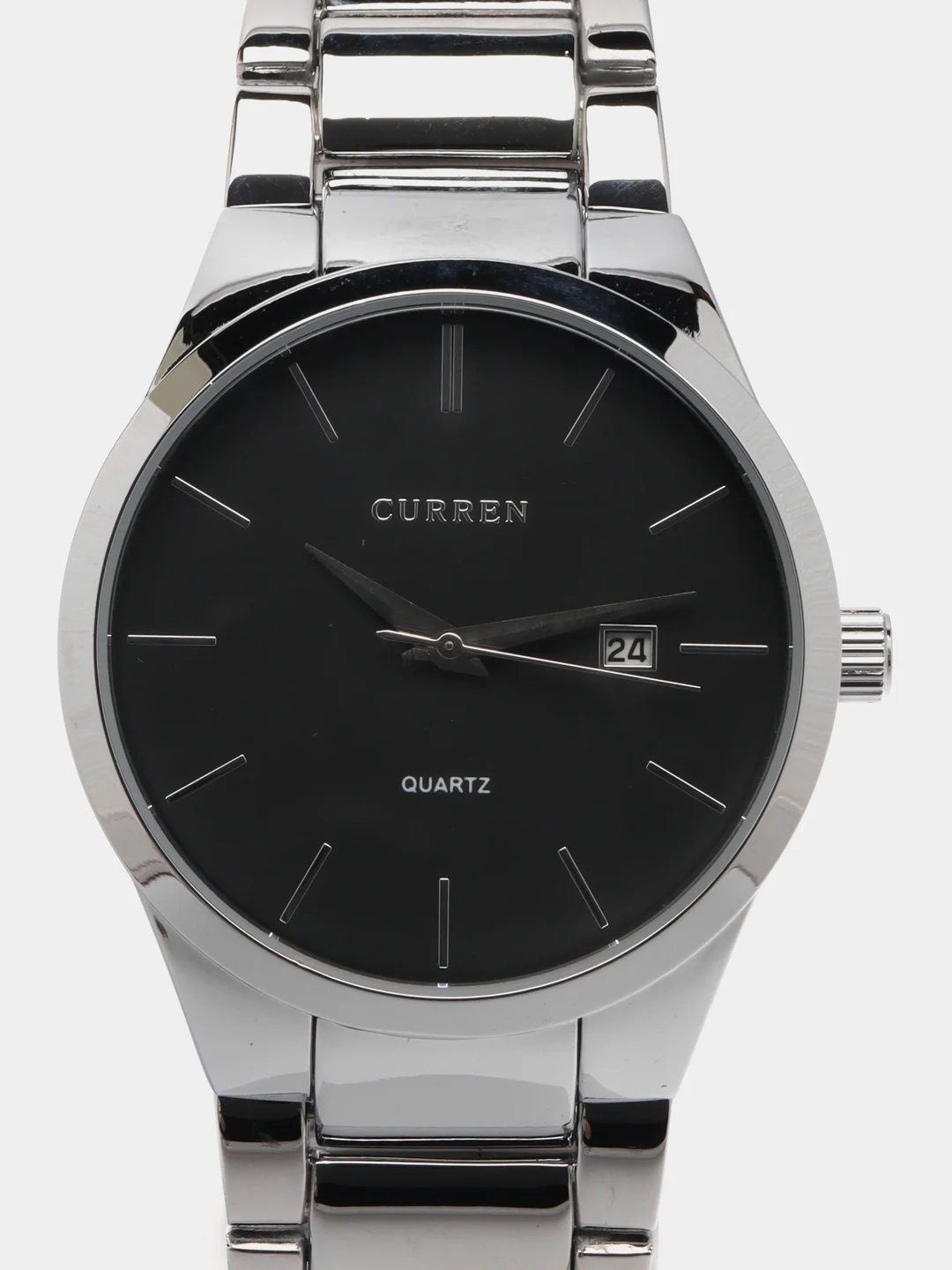 Серый металлик мужские наручные часы Curren 8106м  календарём в подарочной упаковке