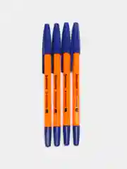 Ручки шариковые синие BRAUBERG "M-500 ORANGE", НАБОР 4 шт, узел 0,7мм, линия 0,35мм 143950