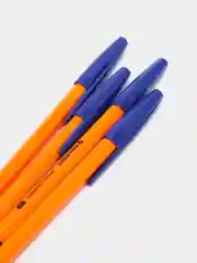 Ручки шариковые синие BRAUBERG "M-500 ORANGE", НАБОР 4 шт, узел 0,7мм, линия 0,35мм 143950