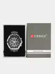 Серебряный мужские наручные часы Curren 8023 в подарочной упаковке