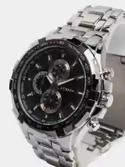 Серебряный мужские наручные часы Curren 8023 в подарочной упаковке