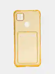 Золотой силиконовый чехол Xiaomi Redmi 9C 10A, с карманом для карт, прозрачный