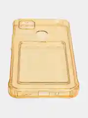 Золотой силиконовый чехол Xiaomi Redmi 9C 10A, с карманом для карт, прозрачный