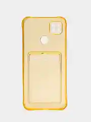 Золотой силиконовый чехол Xiaomi Redmi 9C 10A, с карманом для карт, прозрачный
