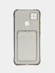Серый силиконовый чехол Xiaomi Redmi 9C 10A, с карманом для карт, прозрачный