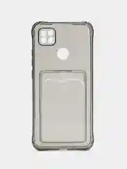 Серый силиконовый чехол Xiaomi Redmi 9C 10A, с карманом для карт, прозрачный
