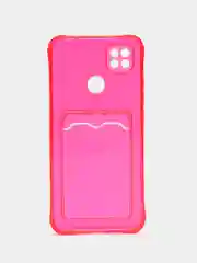 Красный силиконовый чехол Xiaomi Redmi 9C 10A, с карманом для карт, прозрачный
