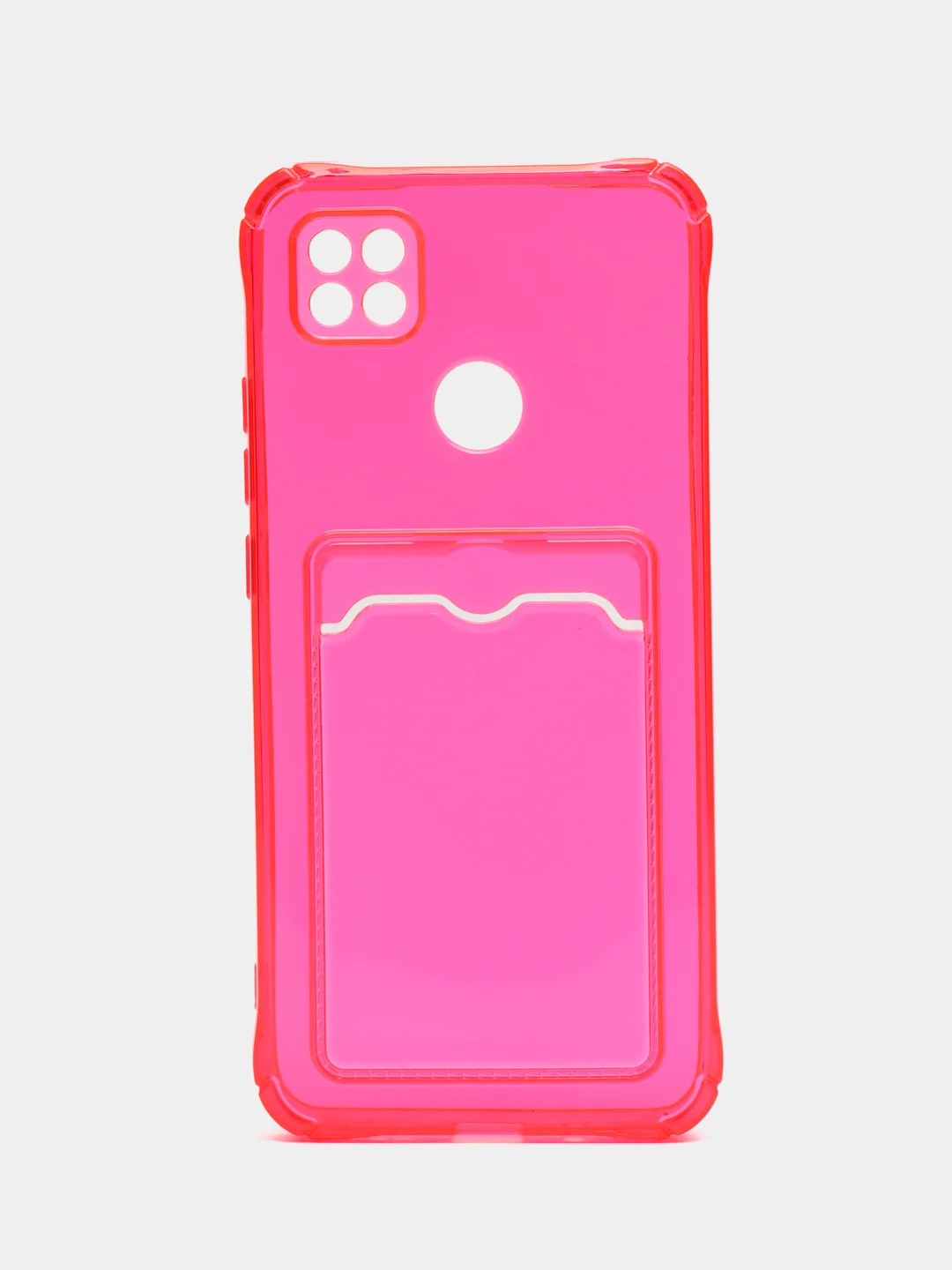 Красный силиконовый чехол Xiaomi Redmi 9C 10A, с карманом для карт, прозрачный