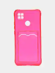 Красный силиконовый чехол Xiaomi Redmi 9C 10A, с карманом для карт, прозрачный