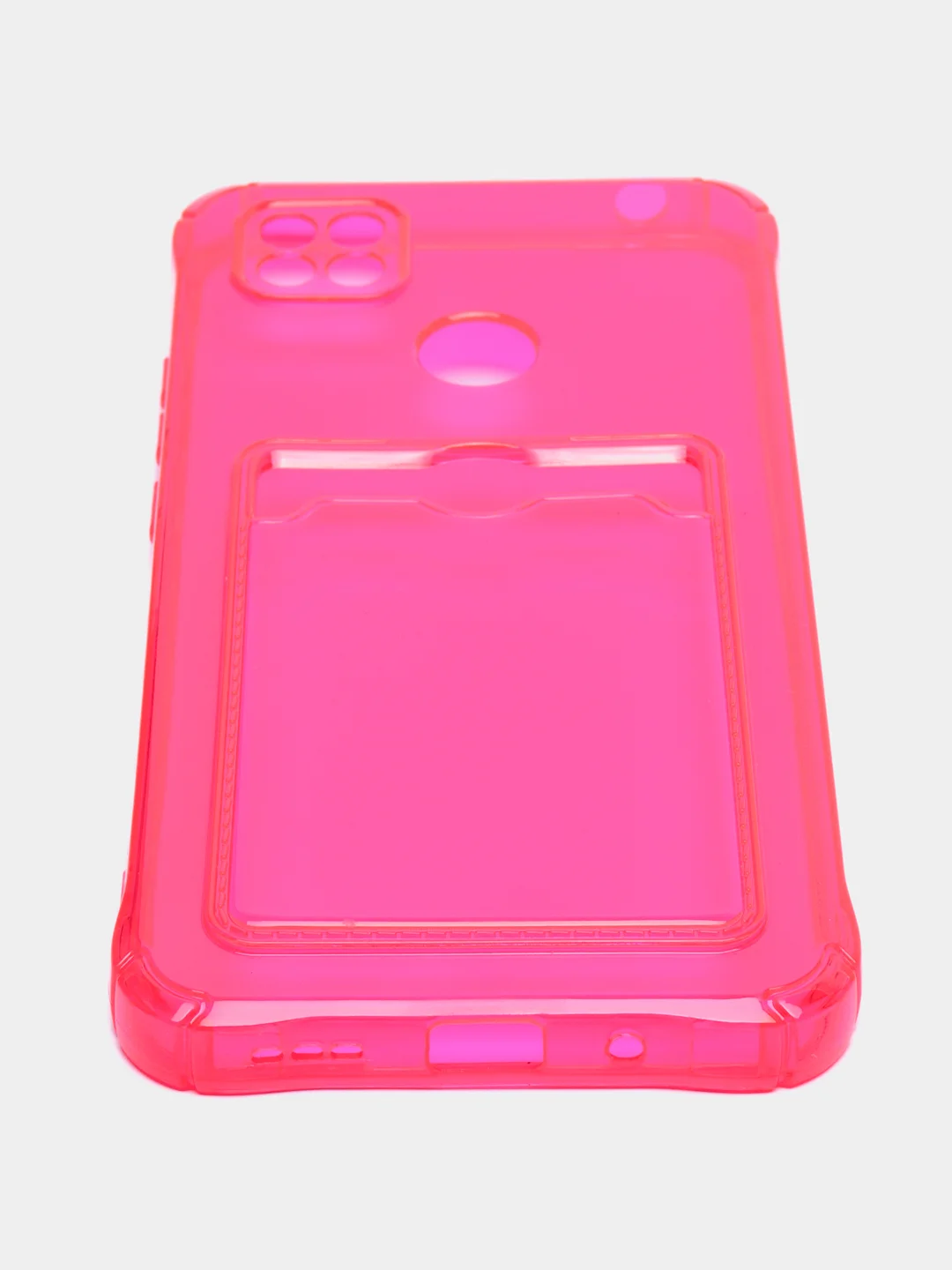 Красный силиконовый чехол Xiaomi Redmi 9C 10A, с карманом для карт, прозрачный