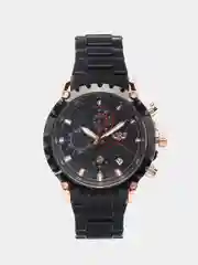 Красный мужские наручные часы Lige 9821 c хронографом, в подарочной упаковке