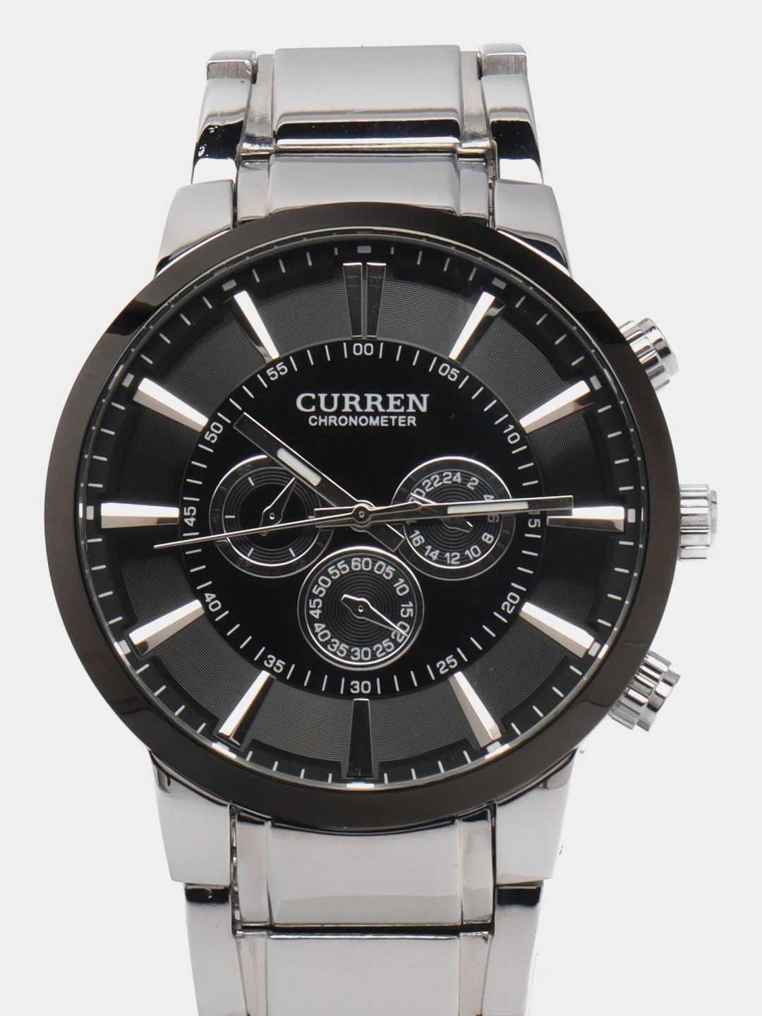 Черный мужские наручные часы Curren 8001 с хронографом в подарочной упаковке