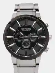 Черный мужские наручные часы Curren 8001 с хронографом в подарочной упаковке