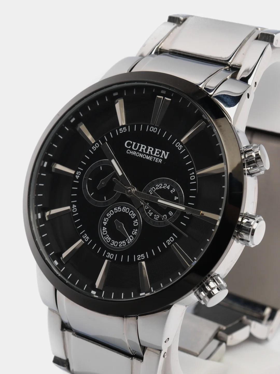 Черный мужские наручные часы Curren 8001 с хронографом в подарочной упаковке