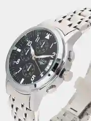 Серебряный мужские наручные часы Lige 9825 с хронографом, подарочной упаковке