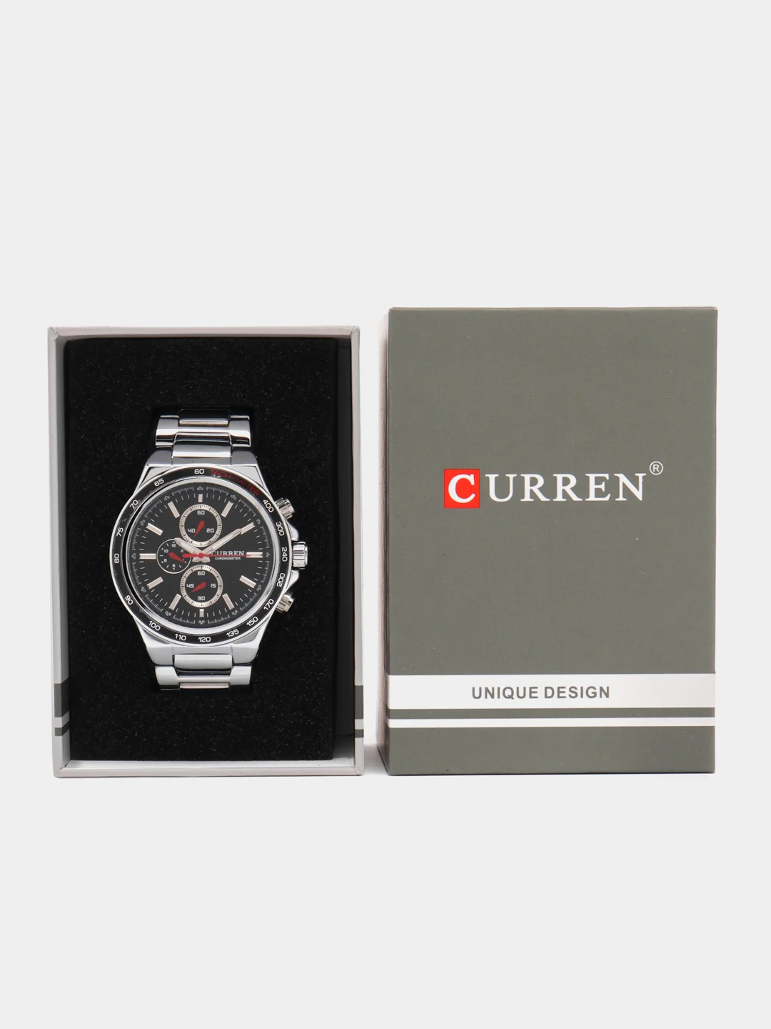 Красный мужские наручные часы Curren 8011 в подарочной упаковке