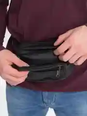 Черный сумка поясная спортивная бананка, мужская и женская барсетка, клатч из натуральной кожи