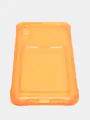 Оранжевый силиконовый чехол для Xiaomi Redmi 9A (Сяоми Редми 9А), с карманом для карт, прозрачный