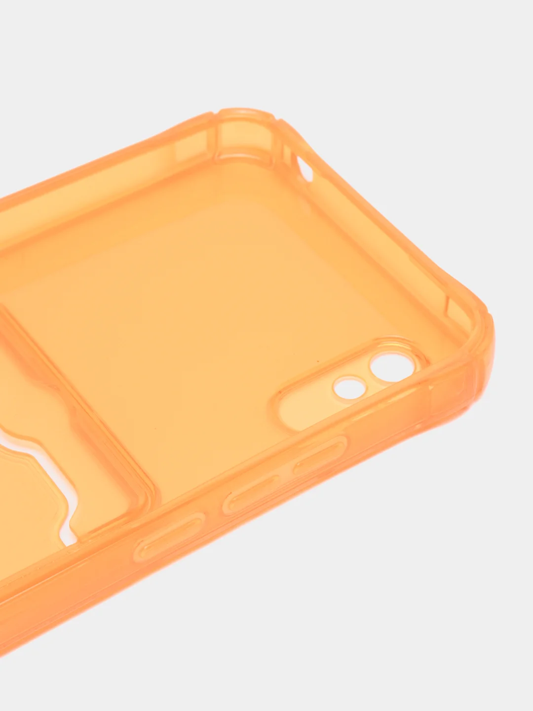 Оранжевый силиконовый чехол для Xiaomi Redmi 9A (Сяоми Редми 9А), с карманом для карт, прозрачный