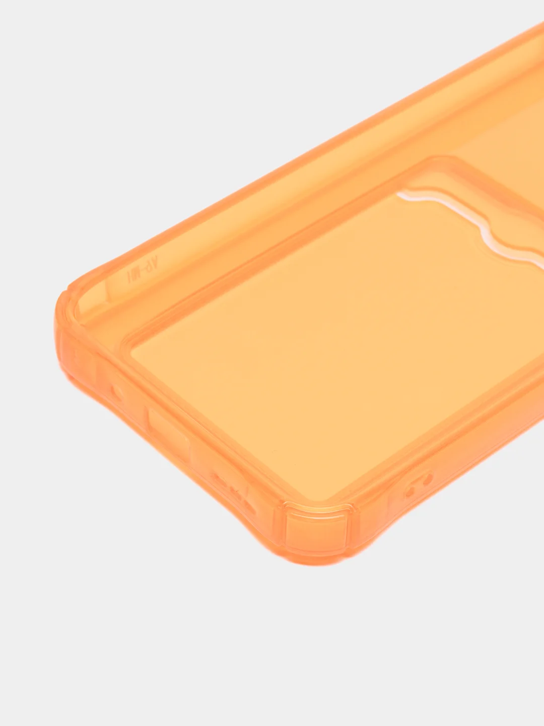 Оранжевый силиконовый чехол для Xiaomi Redmi 9A (Сяоми Редми 9А), с карманом для карт, прозрачный