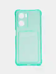 Бирюзовый чехол для Oppo A57 4G, A77 4G, A77S (Оппо А57, А77 4 Джи) силиконовый, c защитой камеры