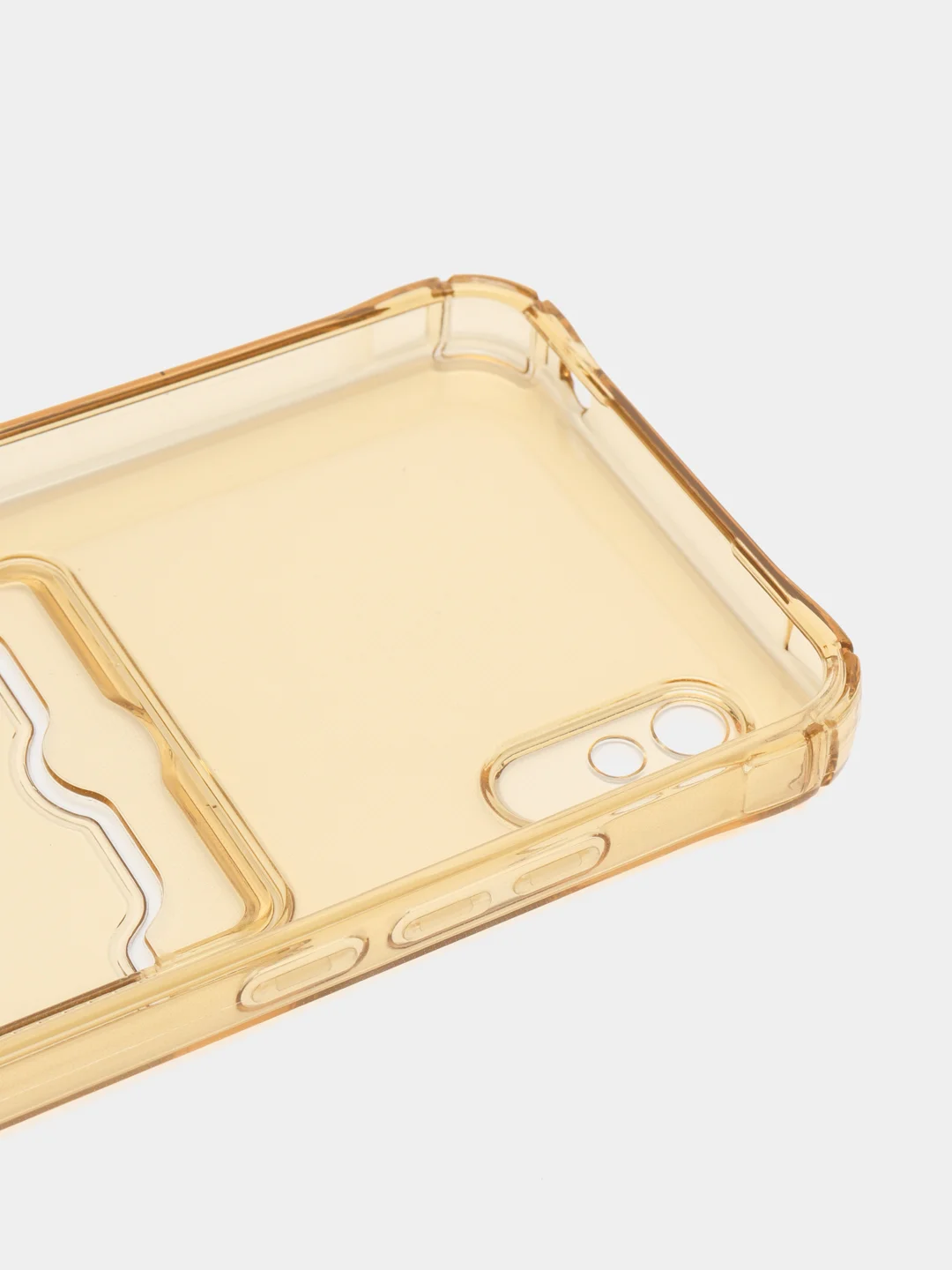 Золотой силиконовый чехол для Xiaomi Redmi 9A (Сяоми Редми 9А), с карманом для карт, прозрачный