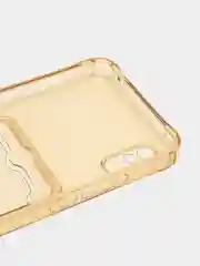 Золотой силиконовый чехол для Xiaomi Redmi 9A (Сяоми Редми 9А), с карманом для карт, прозрачный