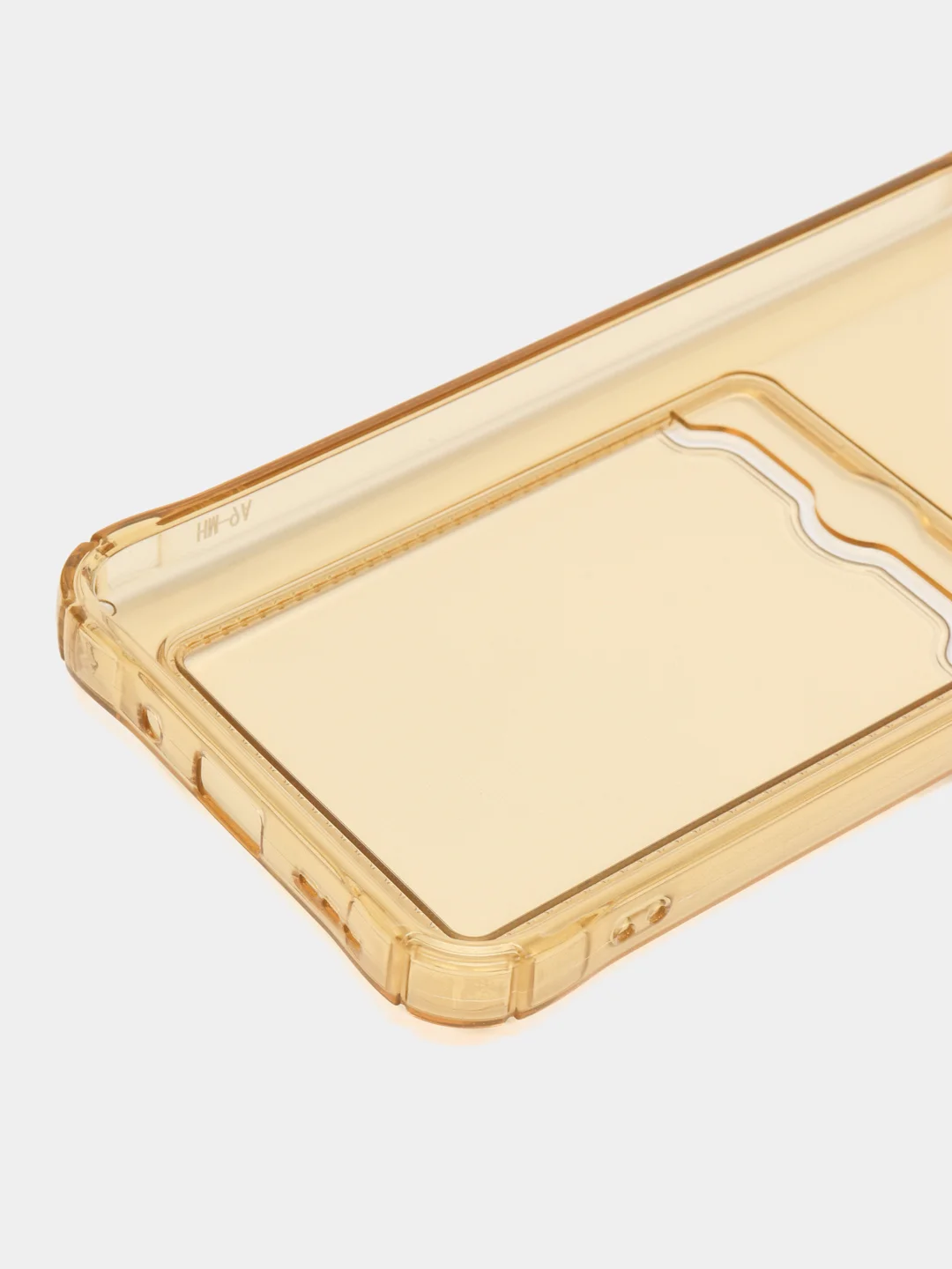 Золотой силиконовый чехол для Xiaomi Redmi 9A (Сяоми Редми 9А), с карманом для карт, прозрачный