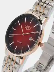 Бордовый мужские наручные часы Lige 10037 c календарём, подарочной упаковке