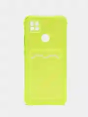 Желтый силиконовый чехол Xiaomi Redmi 9C 10A, с карманом для карт, прозрачный