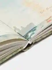 Зеленый блокнот в твердой обложке с картинами великих художников живописцев