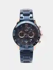 Синий мужские наручные часы Lige 8944 c хронографом, в подарочной упаковке