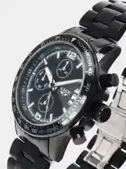 Черный мужские наручные часы Lige LG0002 с хронографом, в подарочной упаковке
